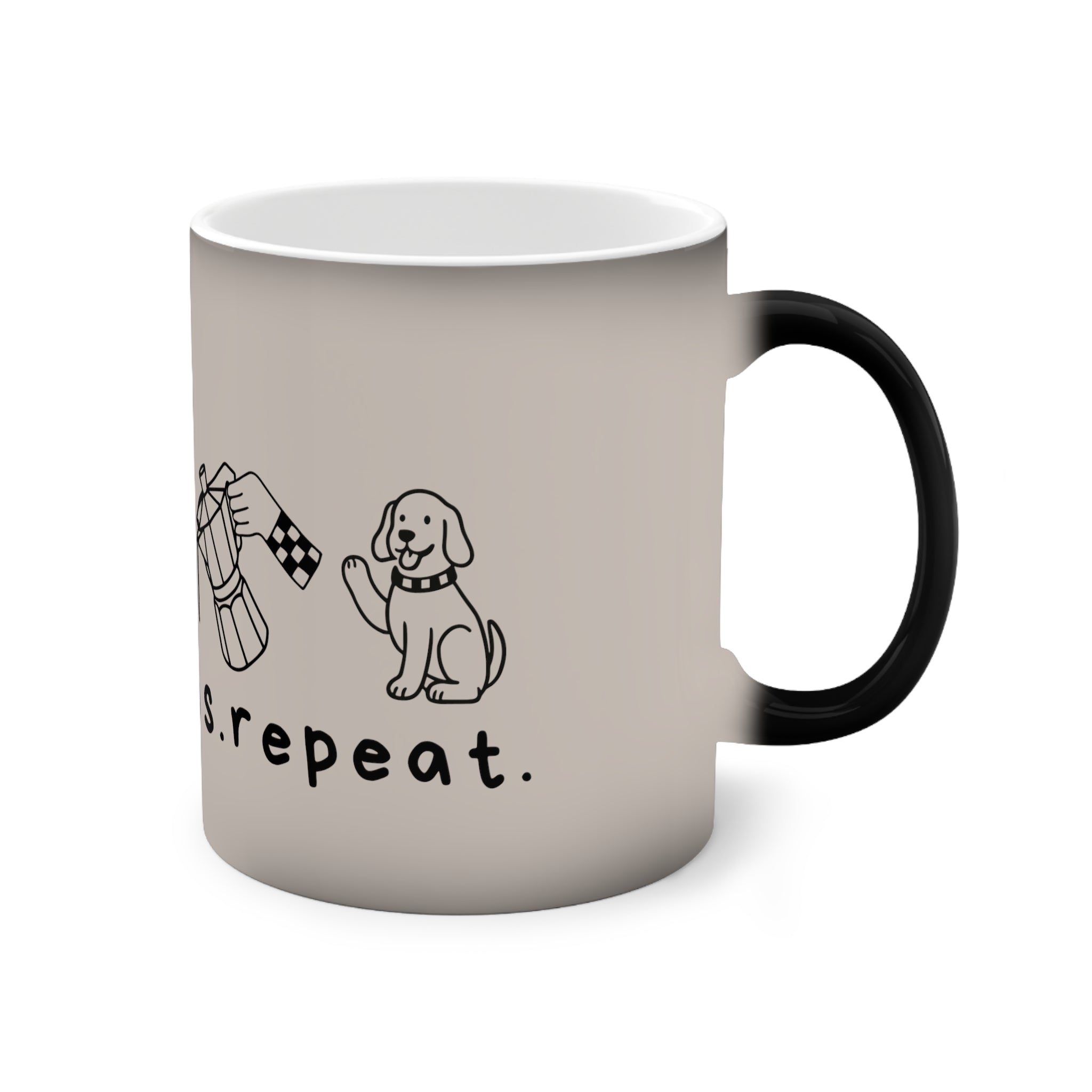 coffee. dogs. repeat. - Farbwechsel-Tasse