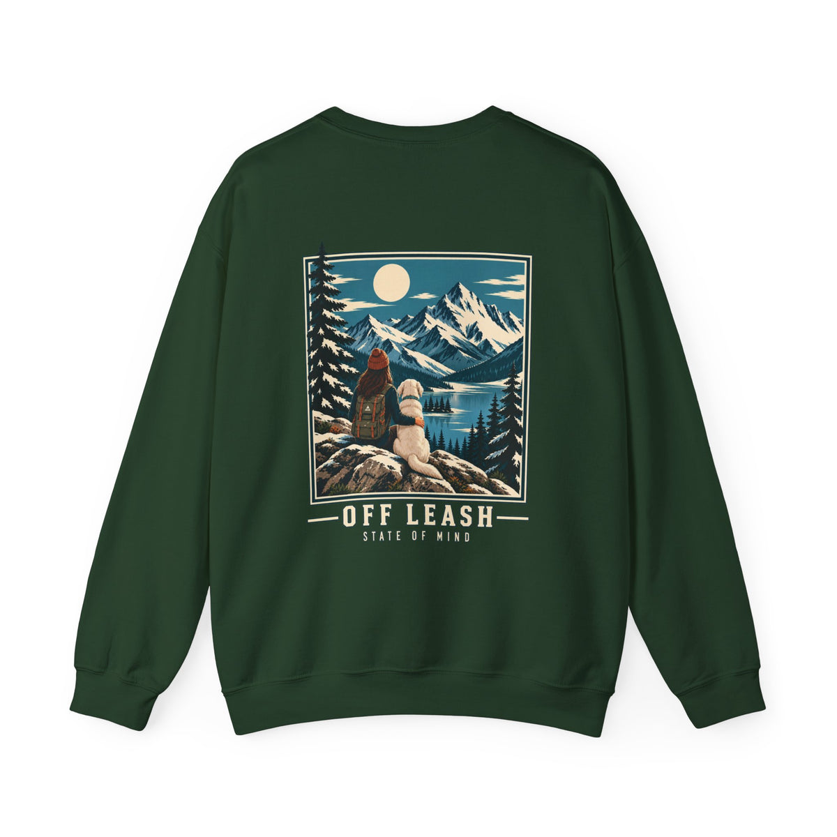 Personalisierter Pullover OFF LEASH State of Mind mit Vintage Backprint