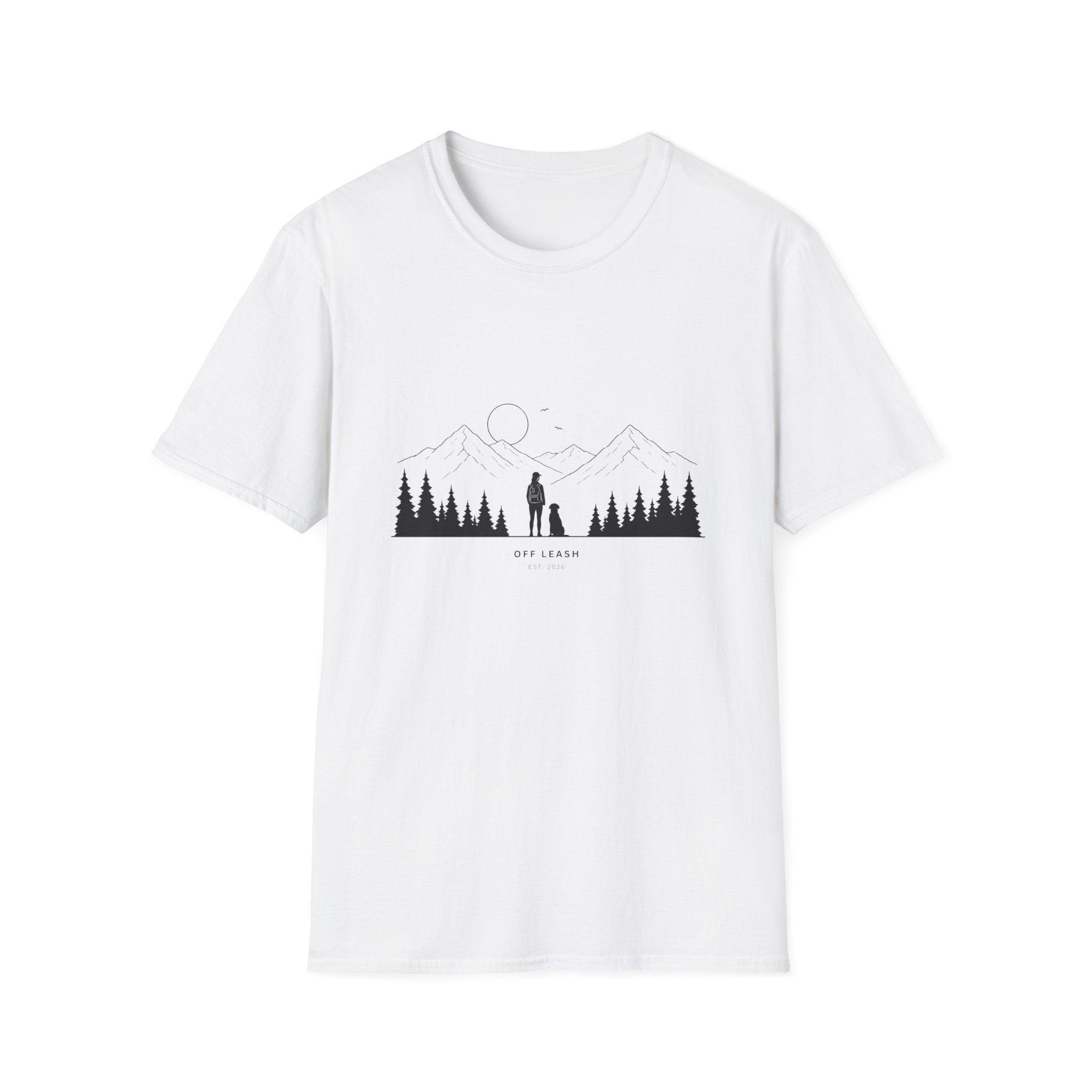 A girl, her dog and the mountains, T-Shirt 100% Baumwolle