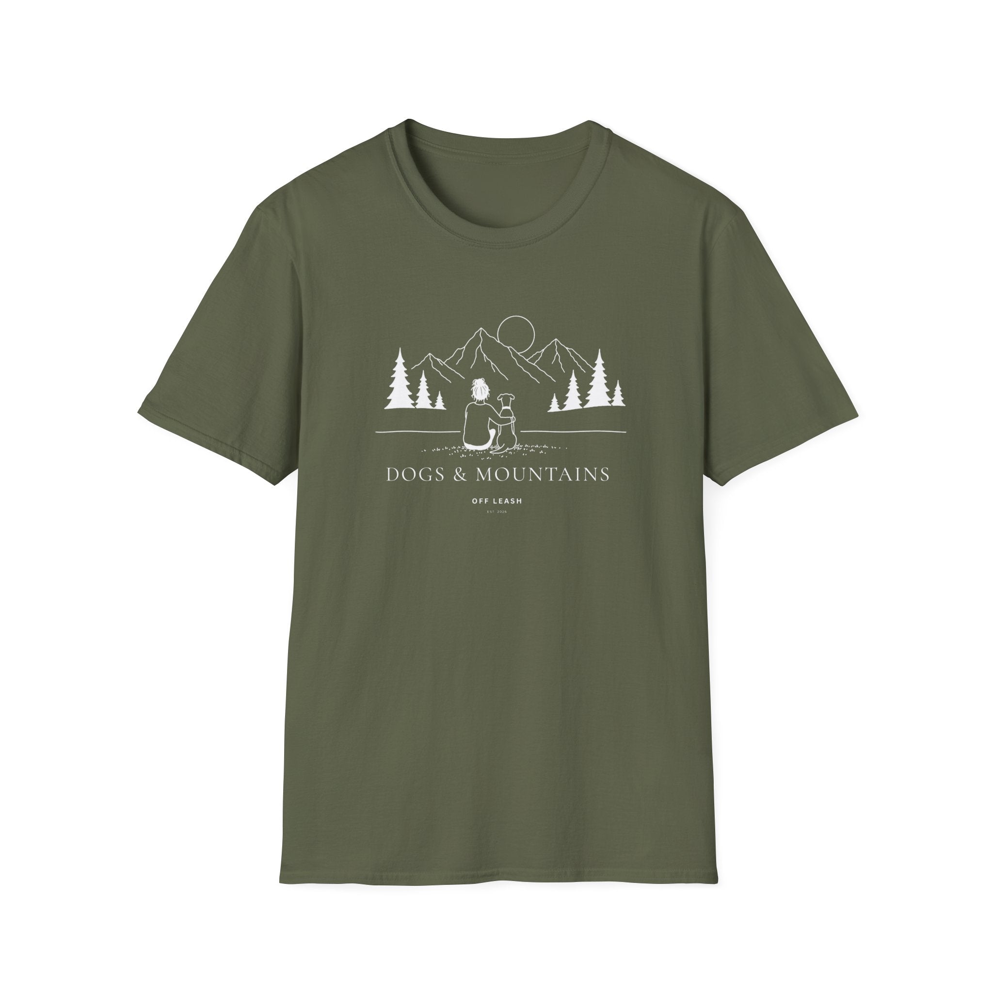 Dogs & Mountains T-Shirt, 100% Baumwolle