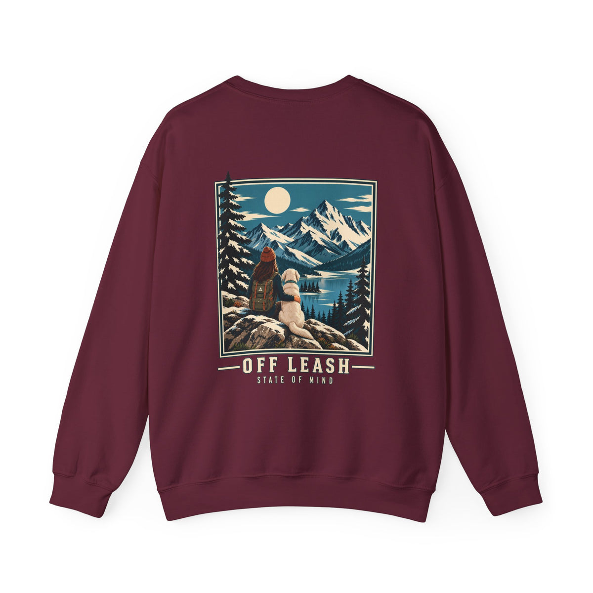 Personalisierter Pullover OFF LEASH State of Mind mit Vintage Backprint