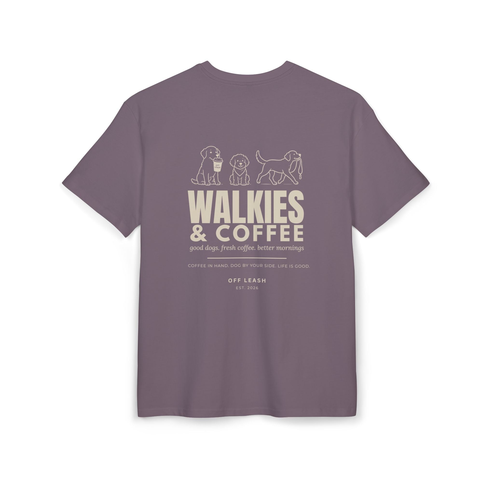 Walkies & Coffee Oversized T-Shirt OFFLEASH, 100% Baumwolle