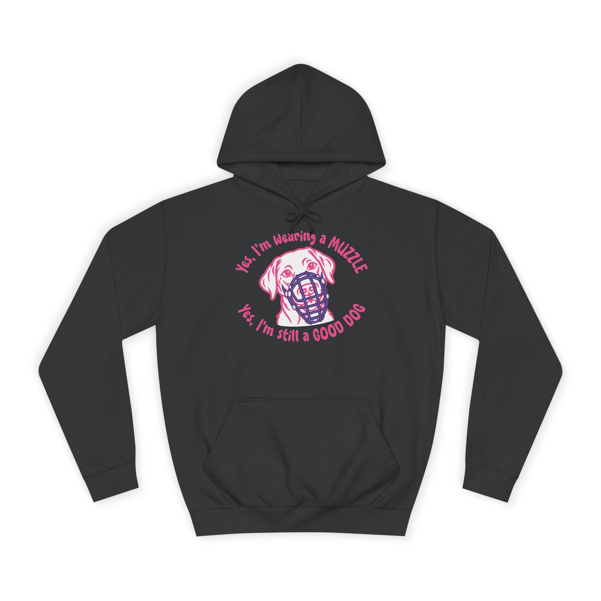 GOOD DOG WITH MUZZLE – Hoodie mit Maulkorb-Motiv