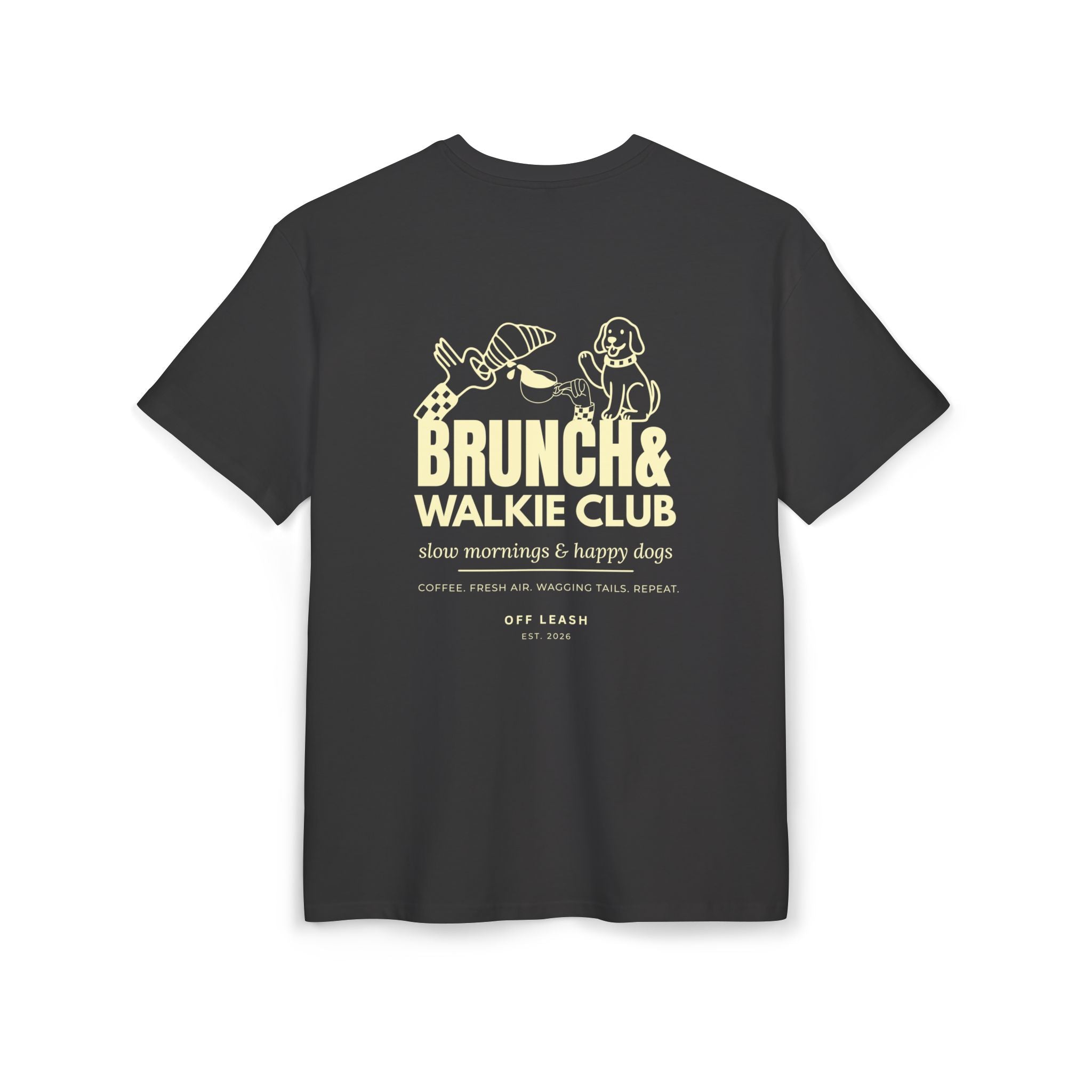 Brunch & Walkie Club Oversized T-Shirt OFFLEASH, 100% Baumwolle