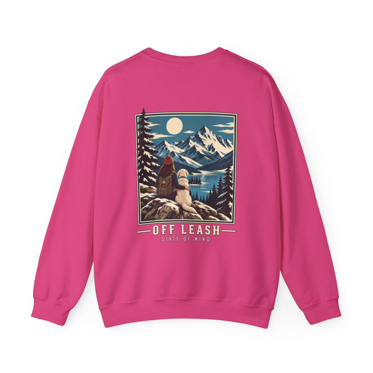 Personalisierter Pullover OFF LEASH State of Mind mit Vintage Backprint