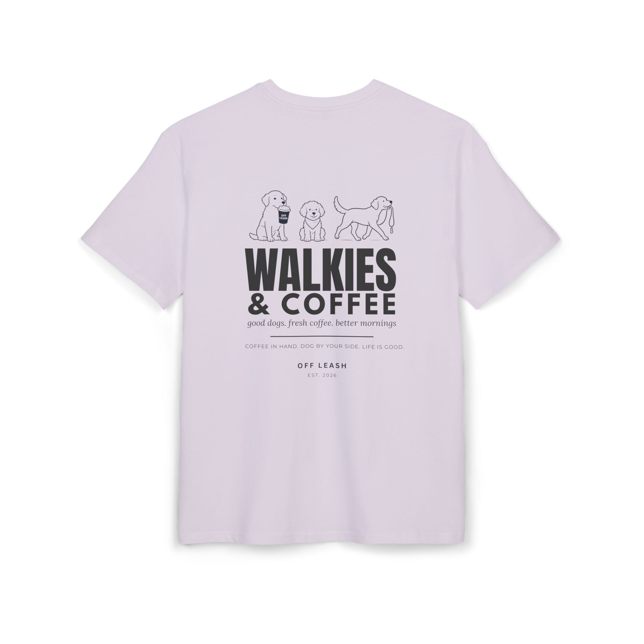 Walkies & Coffee Oversized T-Shirt OFFLEASH, 100% Baumwolle