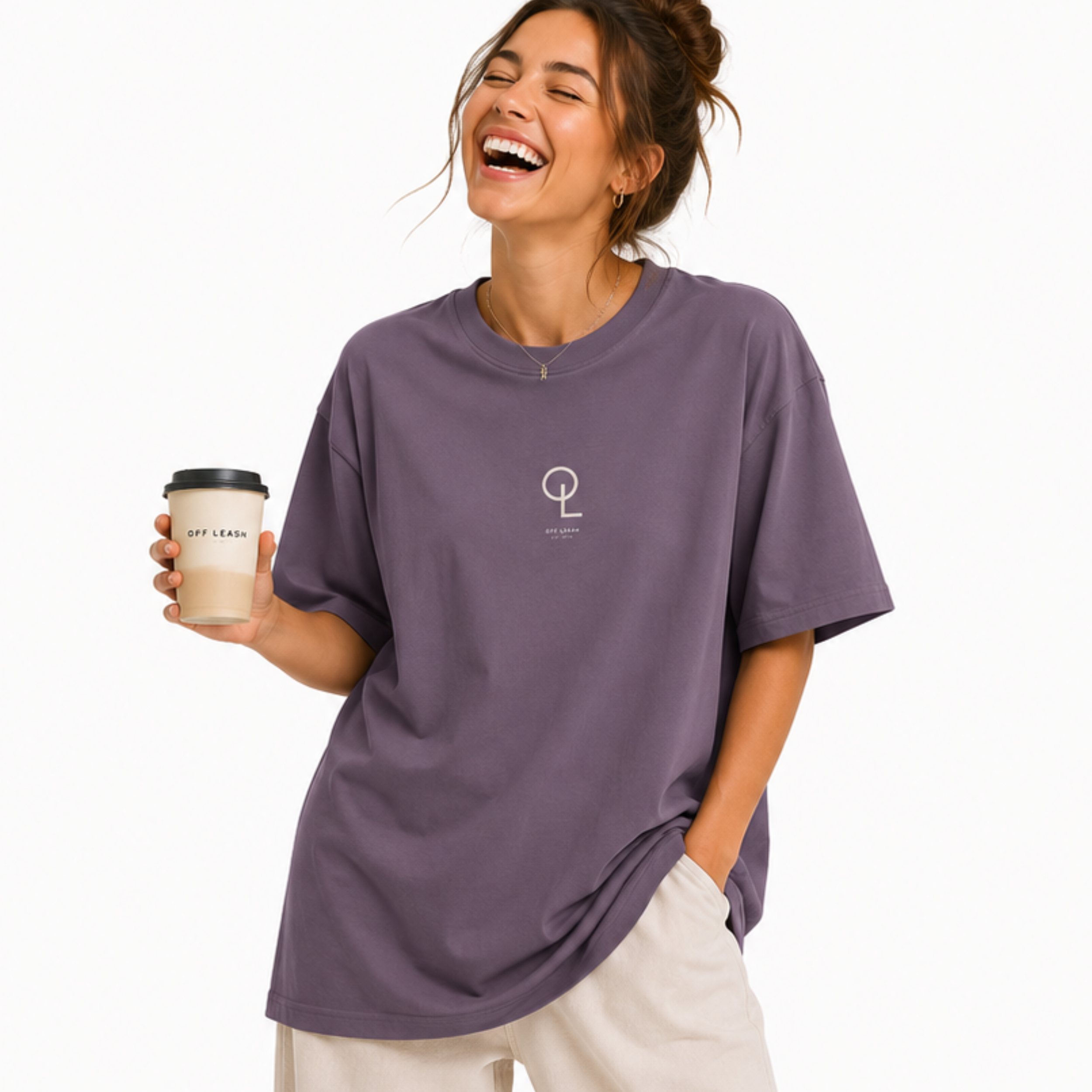 Walkies & Coffee Oversized T-Shirt OFFLEASH, 100% Baumwolle