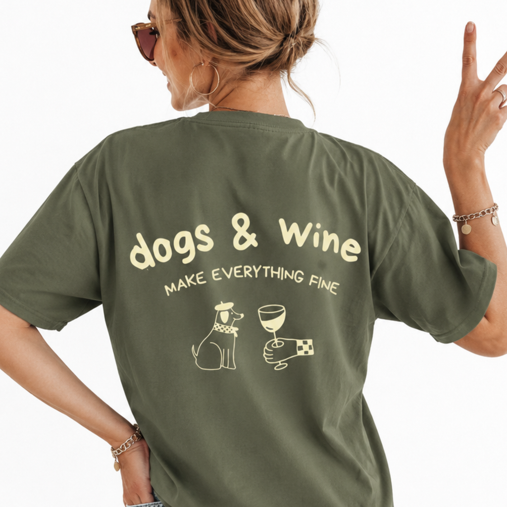Dogs & Wine T-Shirt OFFLEASH, 100% Baumwolle