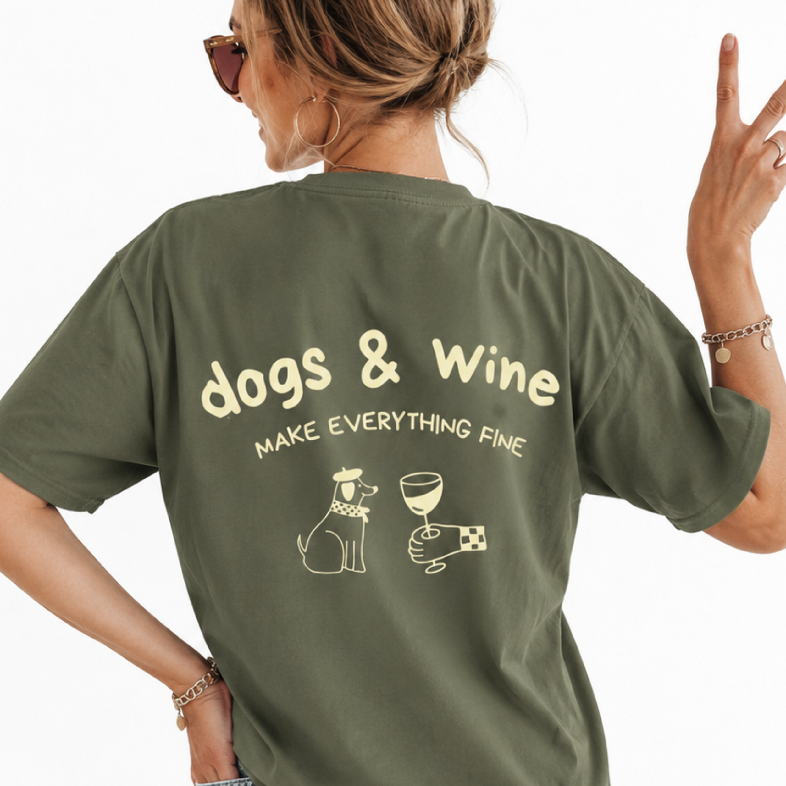 Dogs & Wine T-Shirt OFFLEASH, 100% Baumwolle