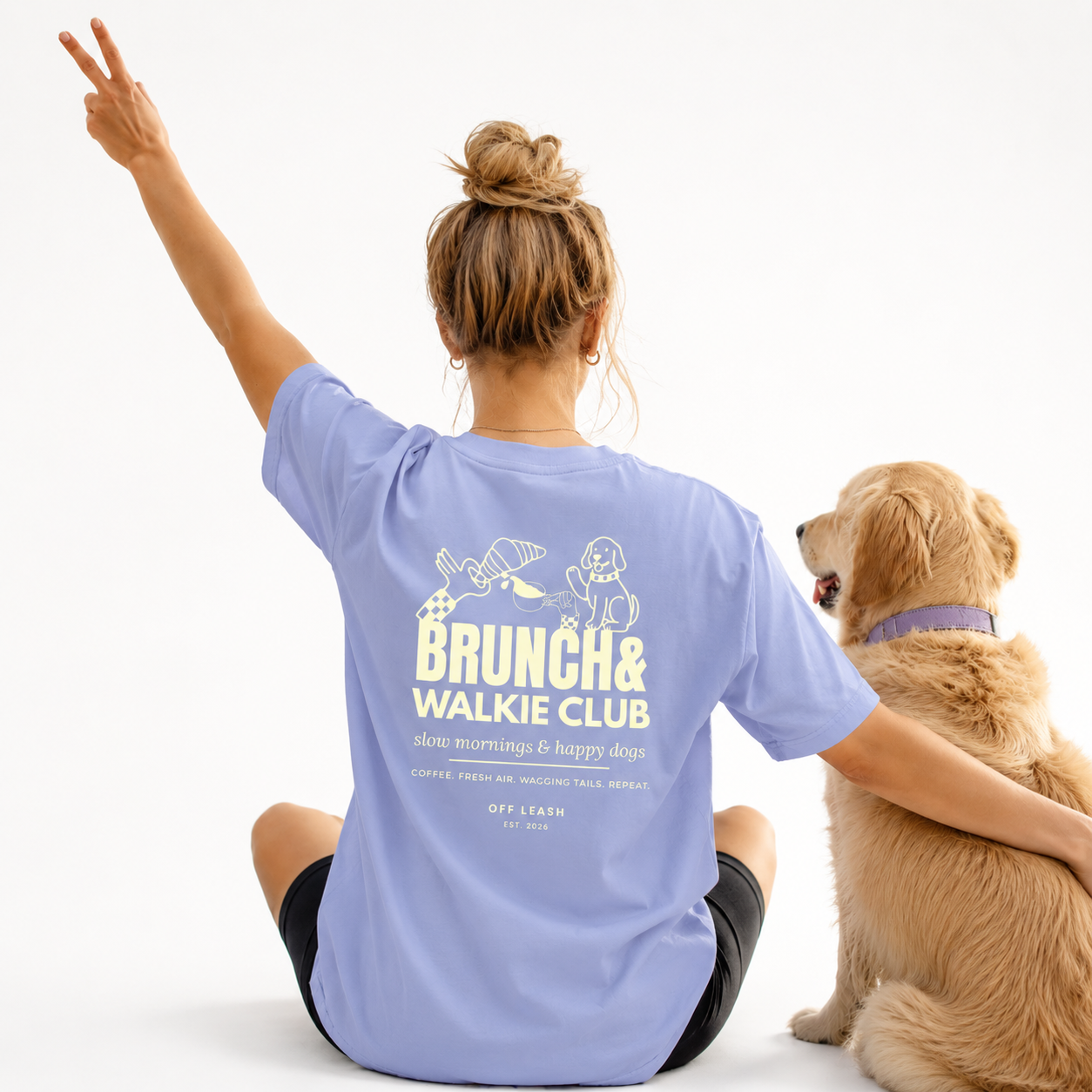 Brunch & Walkie Club Oversized T-Shirt OFFLEASH, 100% Baumwolle