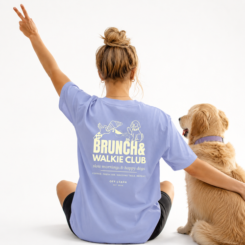 Brunch & Walkie Club Oversized T-Shirt OFFLEASH, 100% Baumwolle