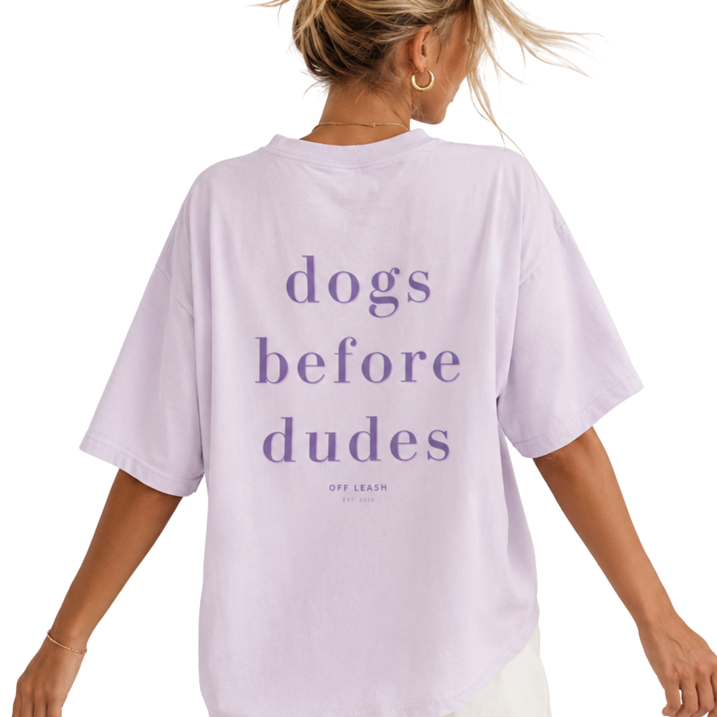 Dogs Before Dudes – Oversized T-Shirt, 100% Baumwolle