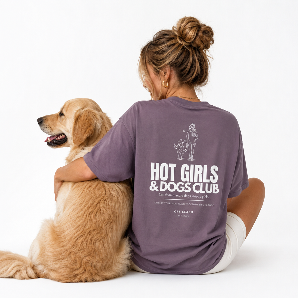 Hot Girls & Dogs Club T-Shirt Oversized, 100% Baumwolle