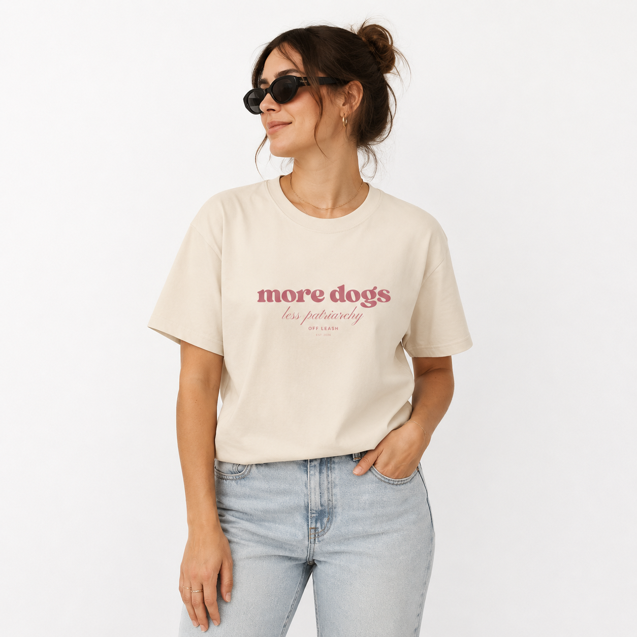 More Dogs, Less Patriarchy – Oversized T-Shirt, 100% Baumwolle