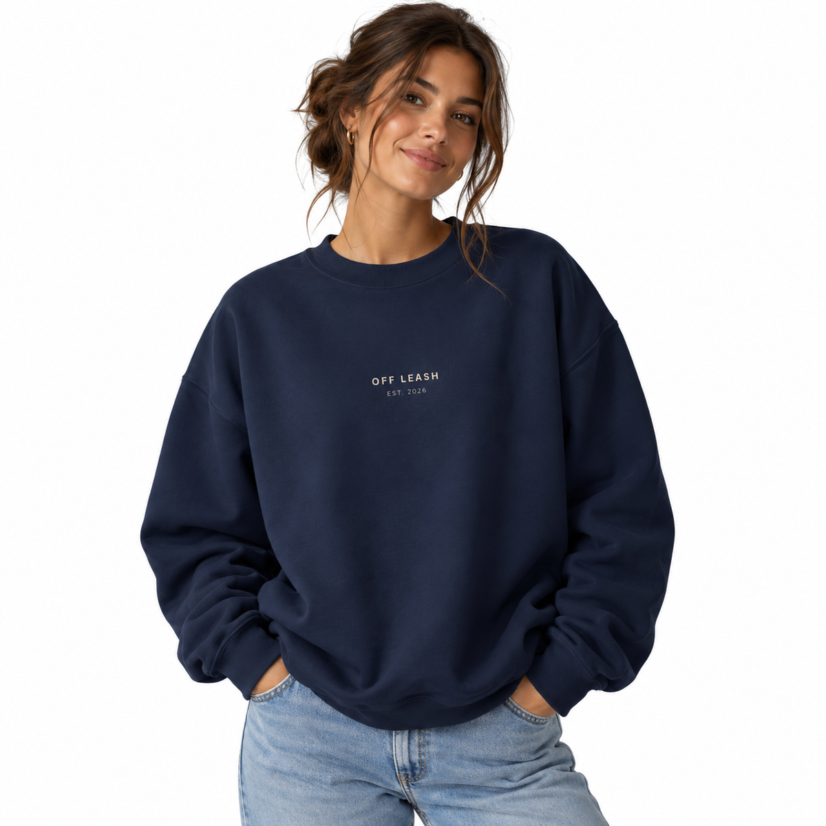 Personalisierter Pullover OFF LEASH State of Mind mit Vintage Backprint
