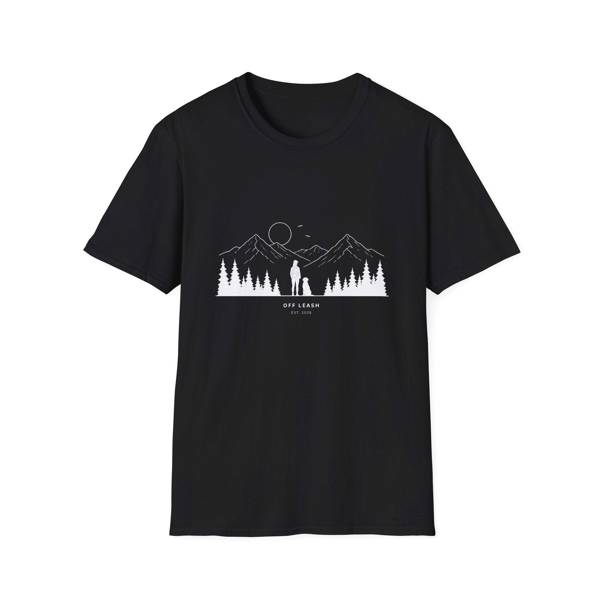A girl, her dog and the mountains, T-Shirt 100% Baumwolle