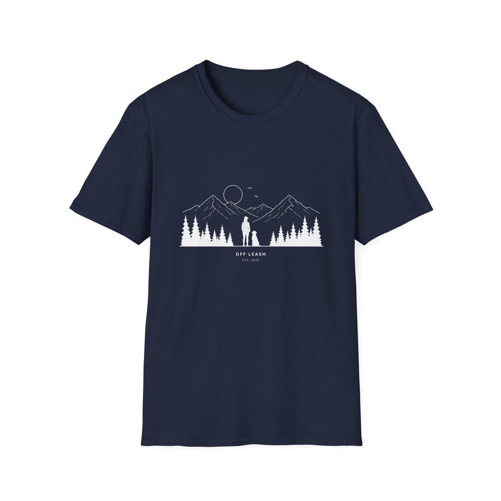 A girl, her dog and the mountains, T-Shirt 100% Baumwolle