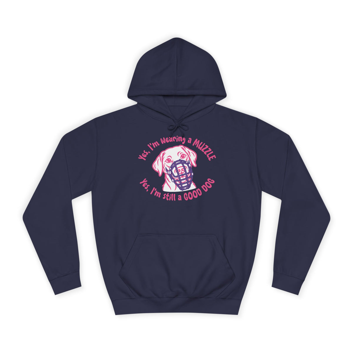 GOOD DOG WITH MUZZLE – Hoodie mit Maulkorb-Motiv