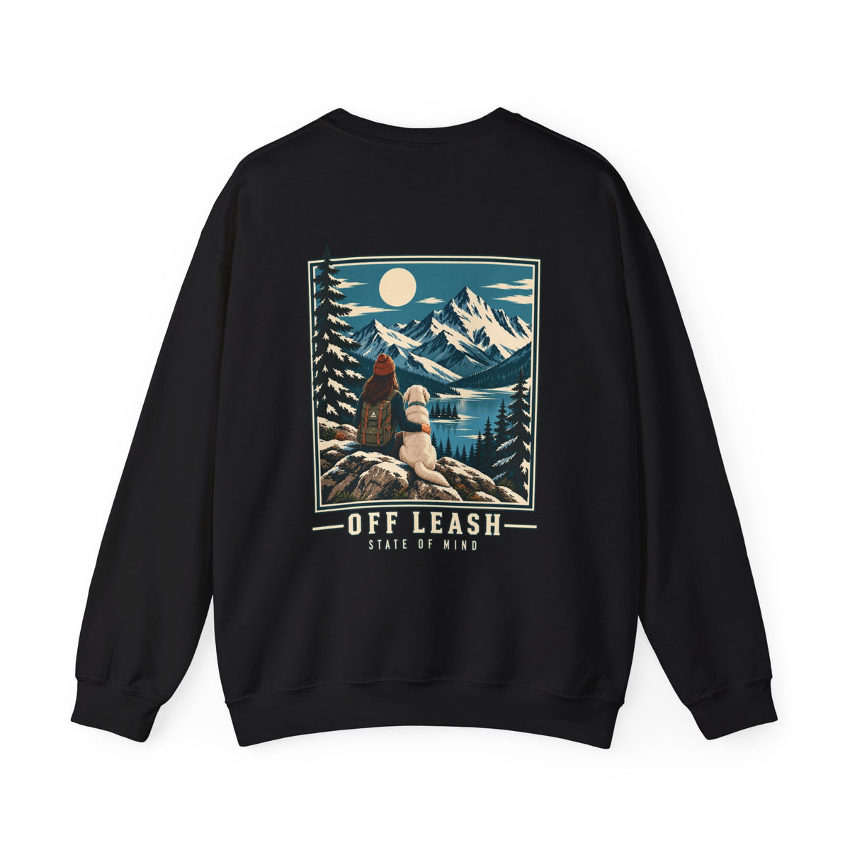 Personalisierter Pullover OFF LEASH State of Mind mit Vintage Backprint