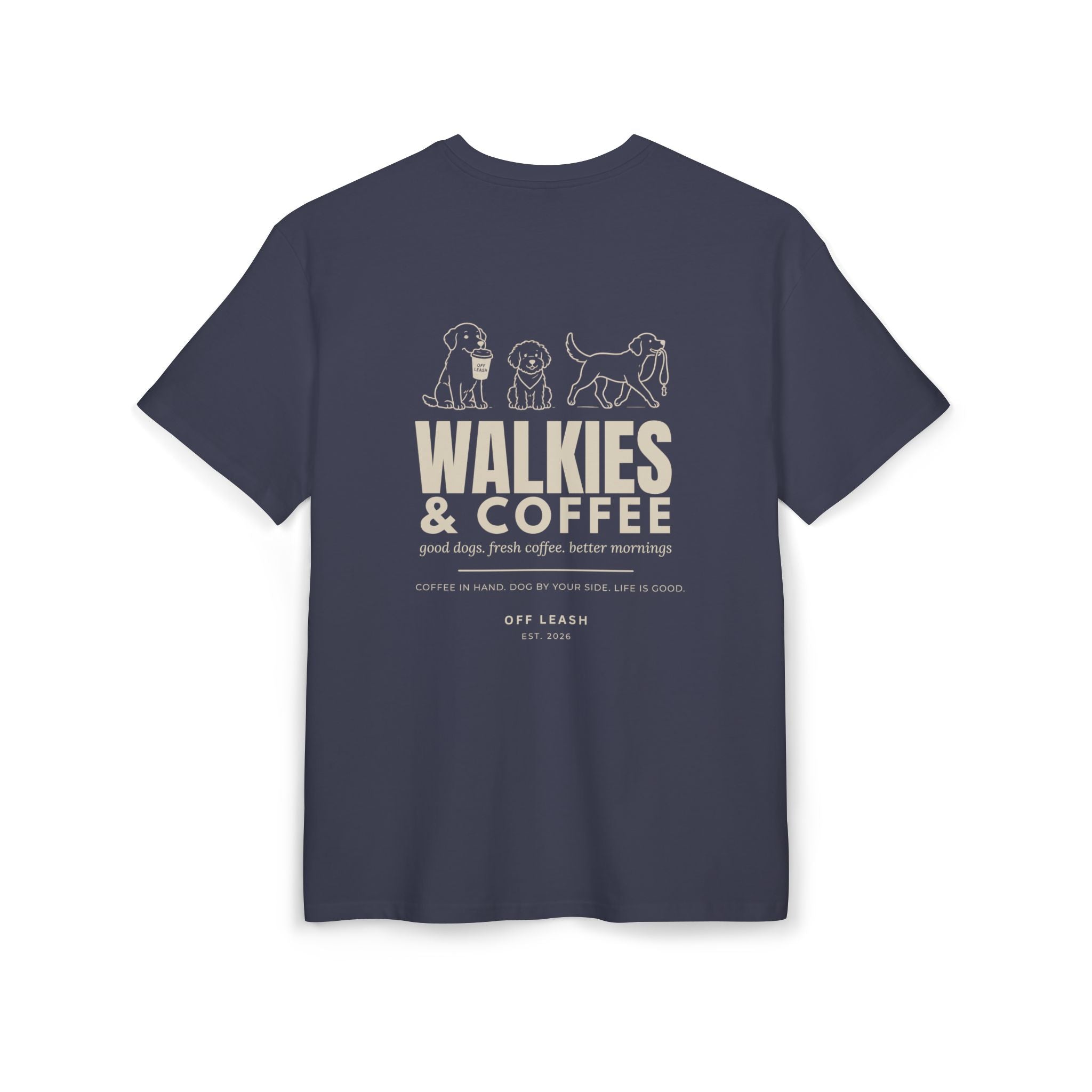Walkies & Coffee Oversized T-Shirt OFFLEASH, 100% Baumwolle