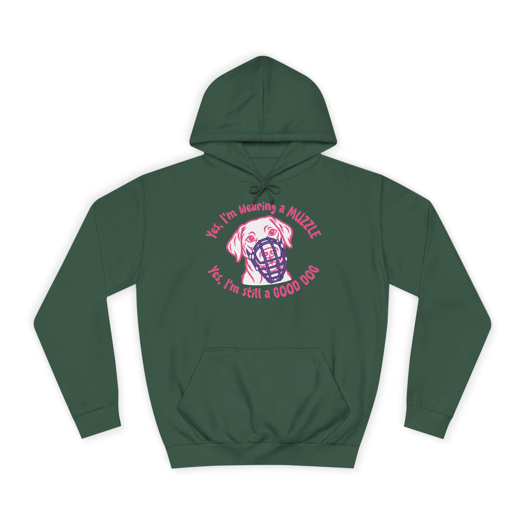 GOOD DOG WITH MUZZLE – Hoodie mit Maulkorb-Motiv