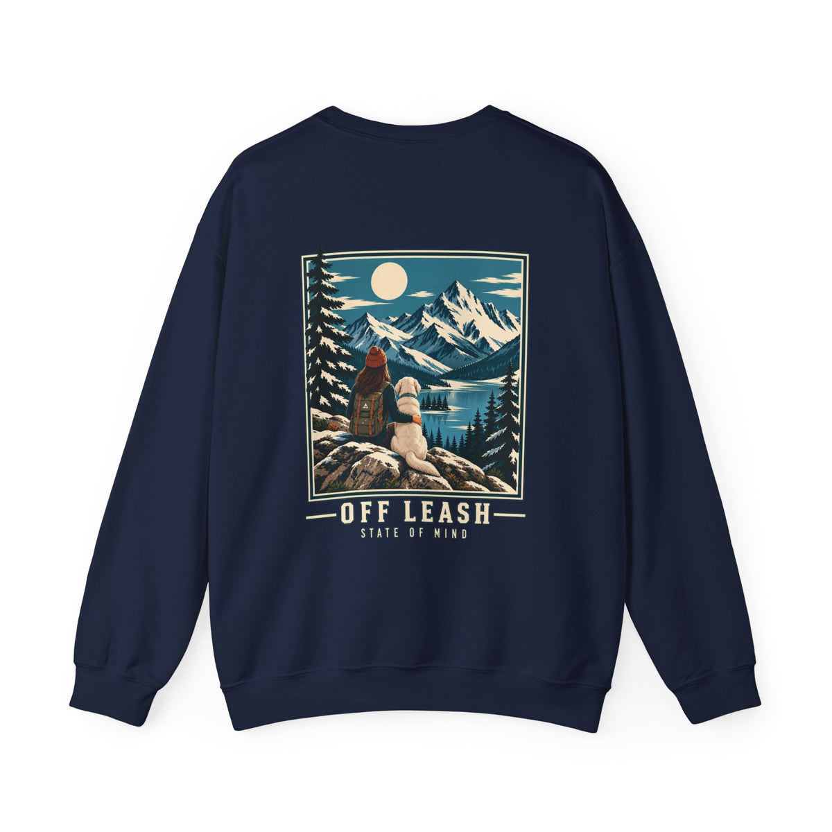 Personalisierter Pullover OFF LEASH State of Mind mit Vintage Backprint
