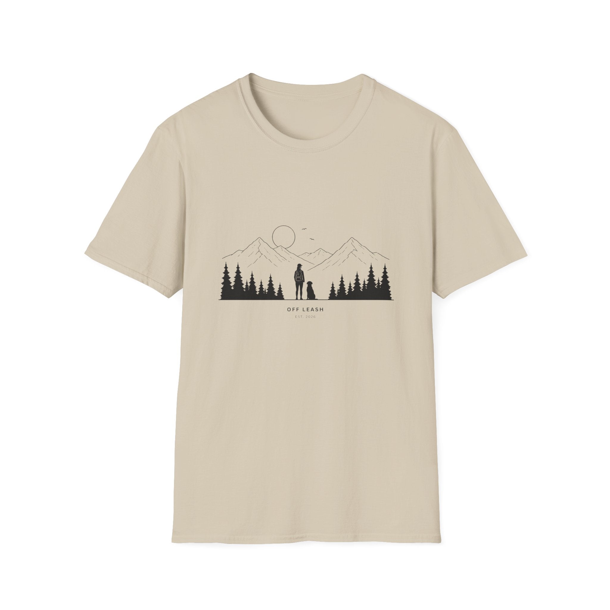 A girl, her dog and the mountains, T-Shirt 100% Baumwolle