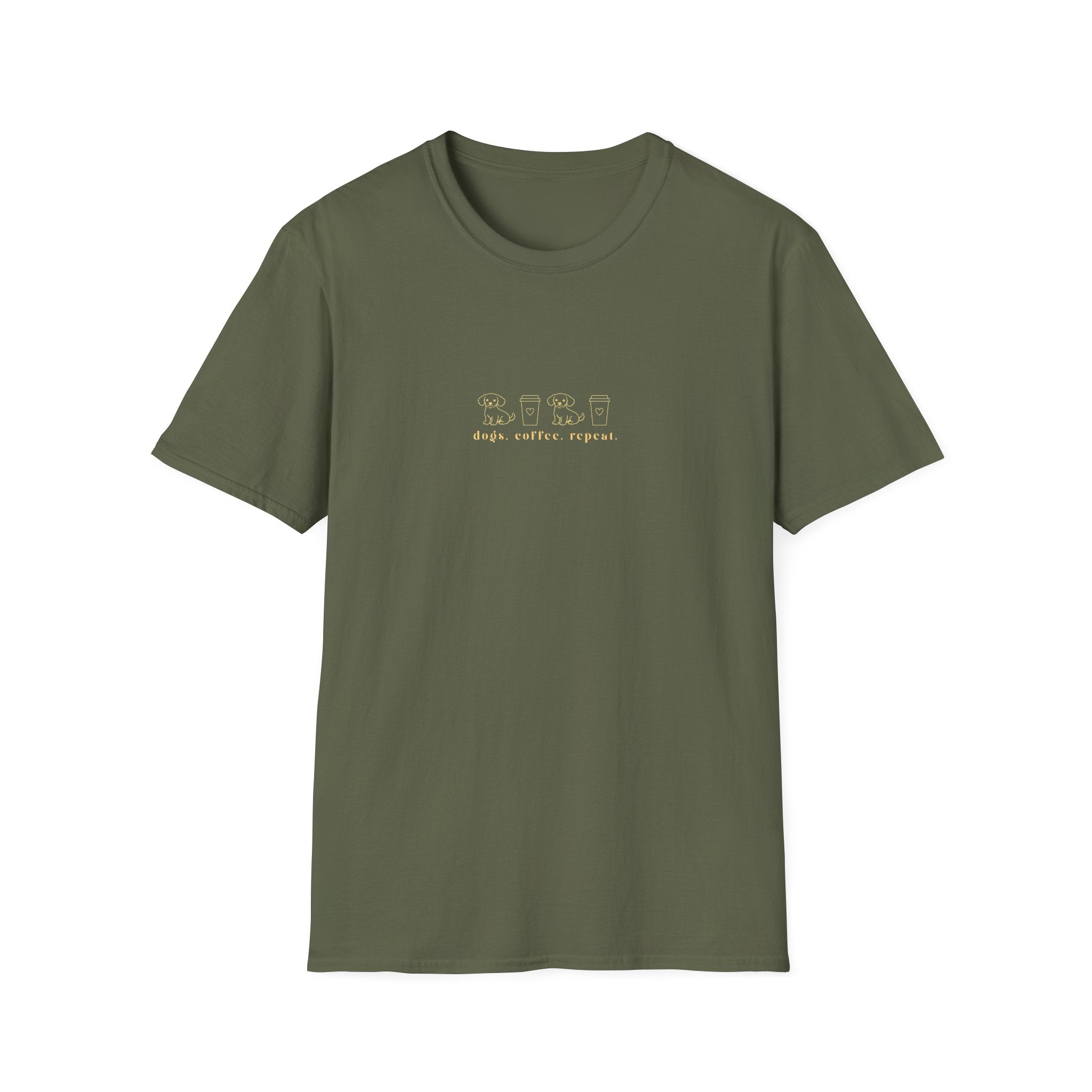 Dogs. Coffee. Repeat. - OFFLEASH Shirt, 100% Baumwolle