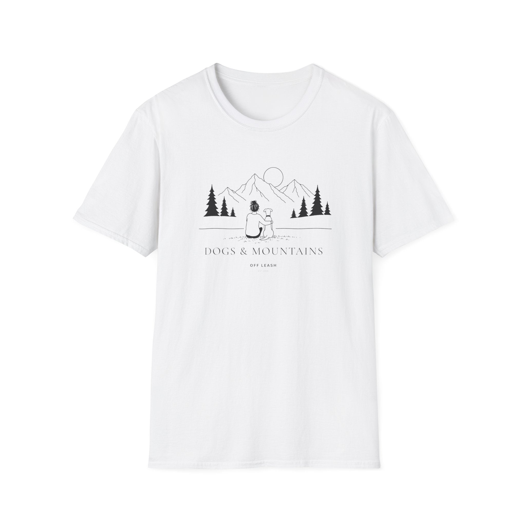 Dogs & Mountains T-Shirt, 100% Baumwolle