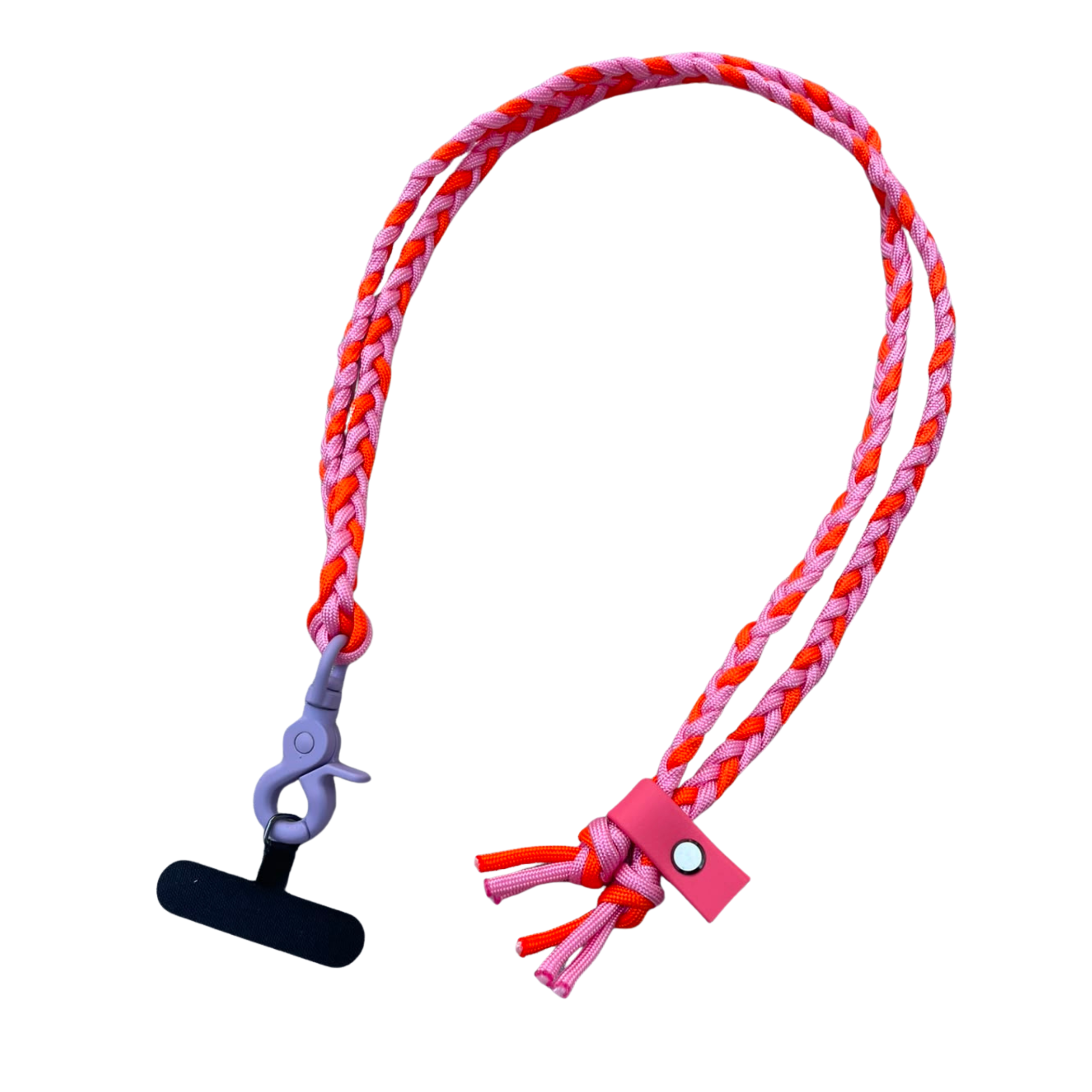 Handykette "Flieder Summer" aus Paracord, flieder-orange