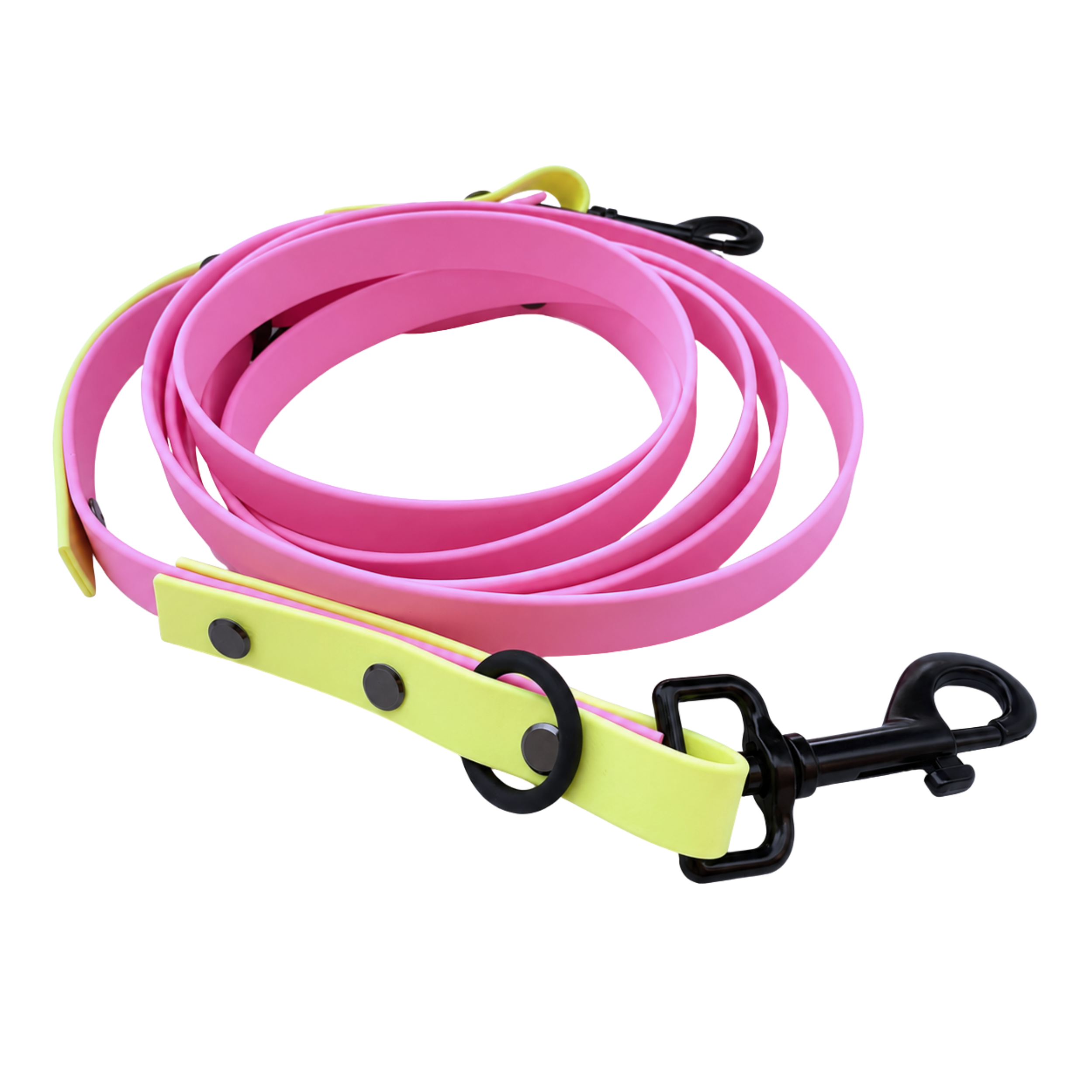 4-in-1 Biothane Leine Pastellpink/Pastellgelb