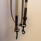 4-in-1 Biothane Leine beige/dunkelbraun