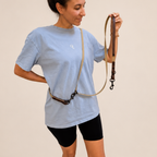 4-in-1 Biothane Leine beige/dunkelbraun