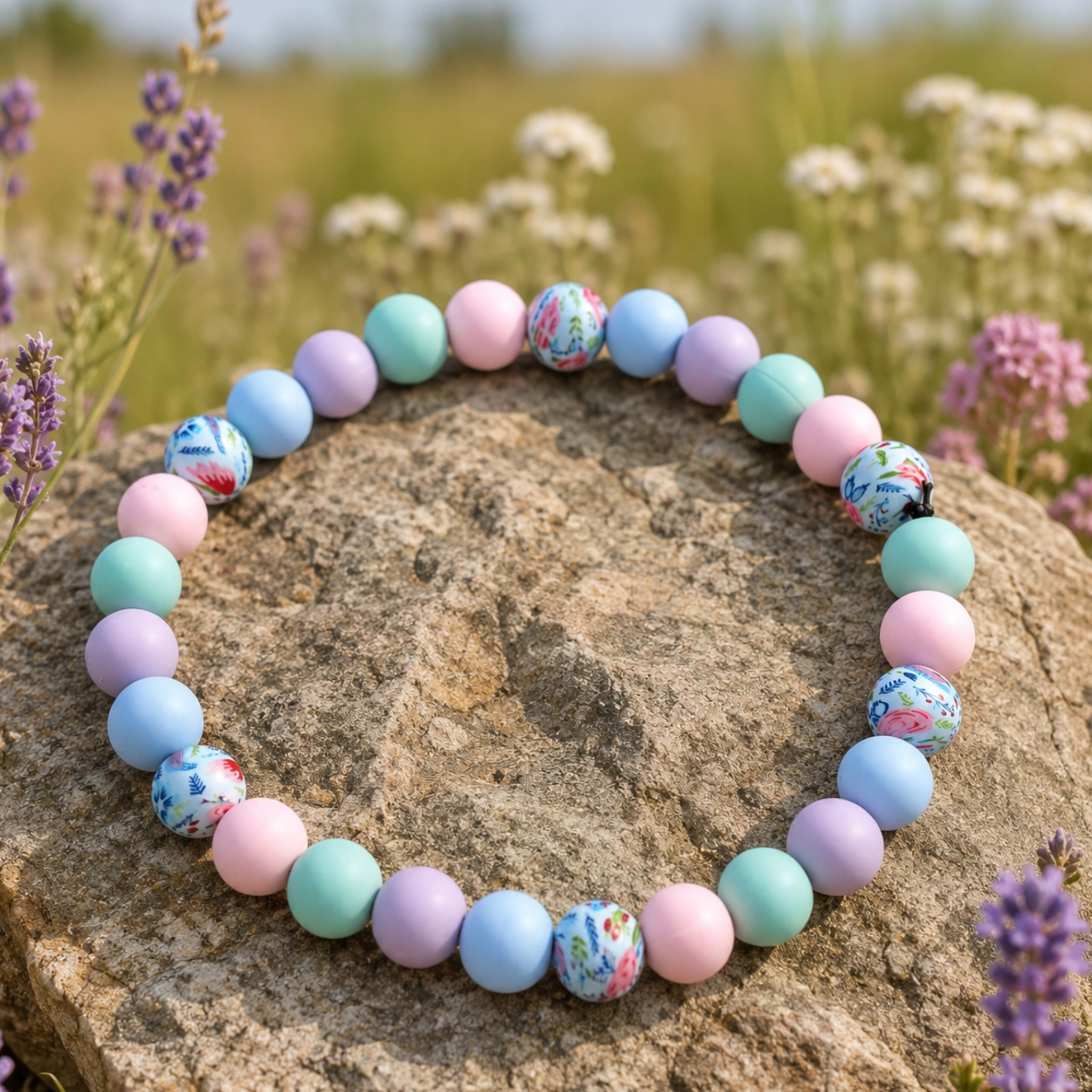 Hundeaccessoire Perlenhalskette „Pastel Garden"
