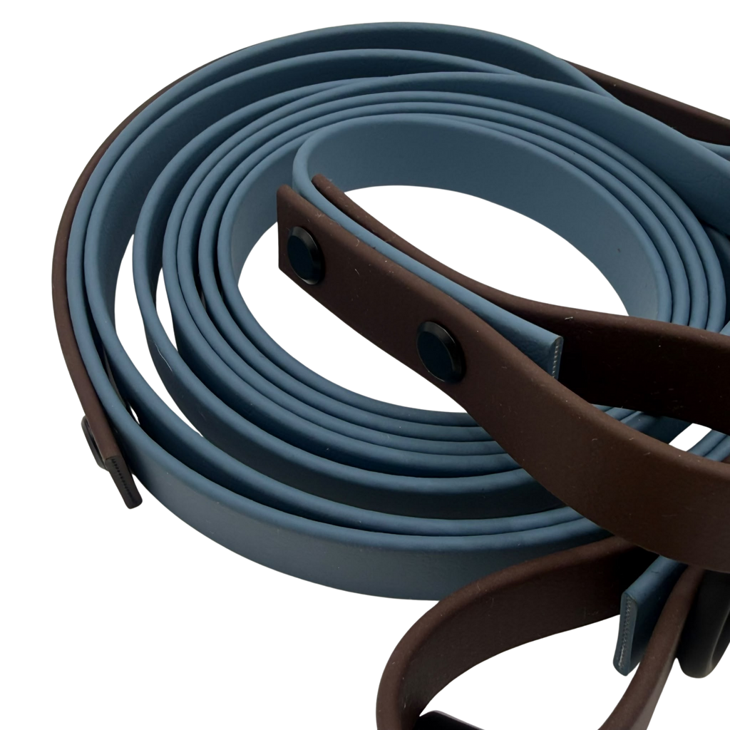 4-in-1 Biothane Leine Petrol/Dunkelbraun