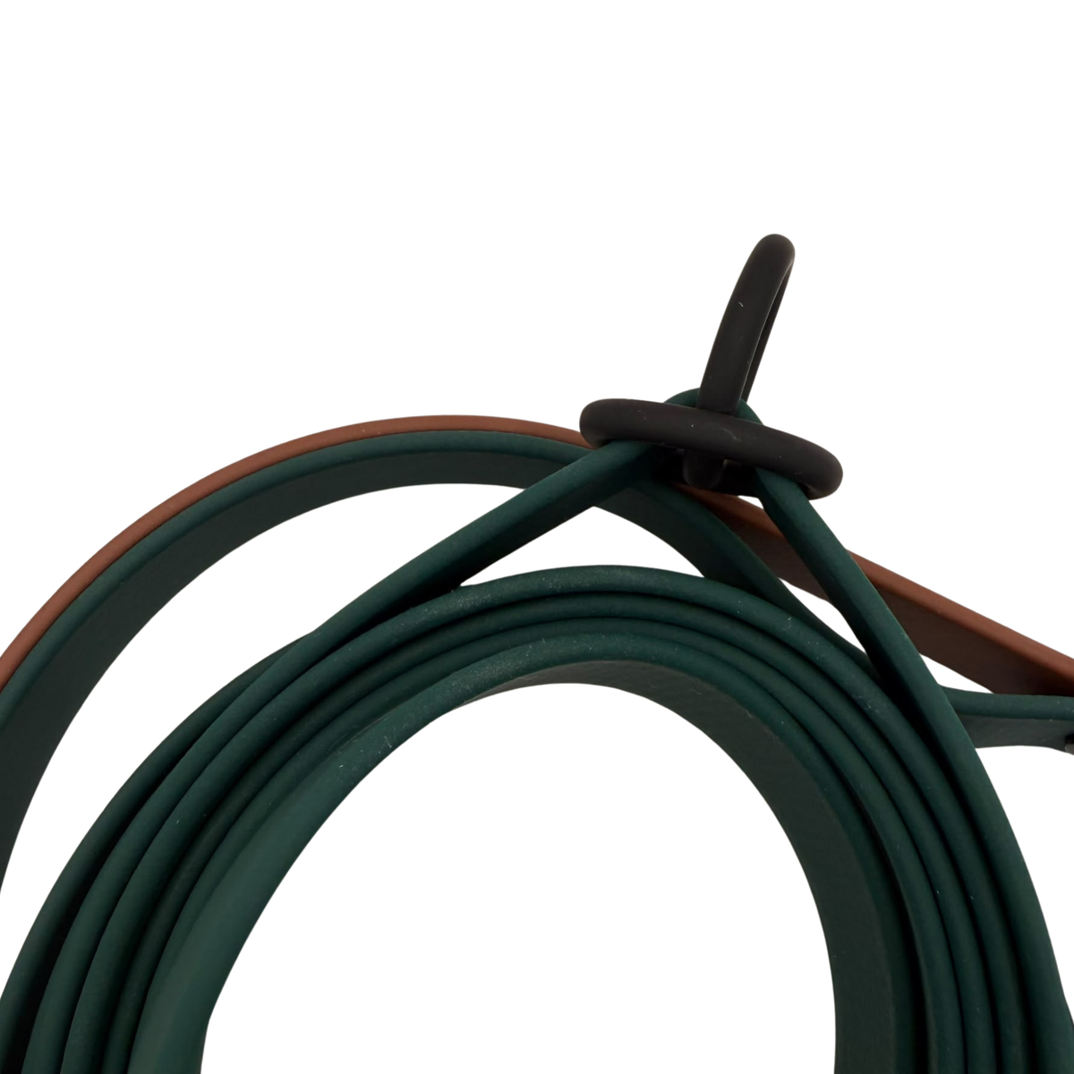 4-in-1 Biothane Leine Dunkelgrün/Hellbraun