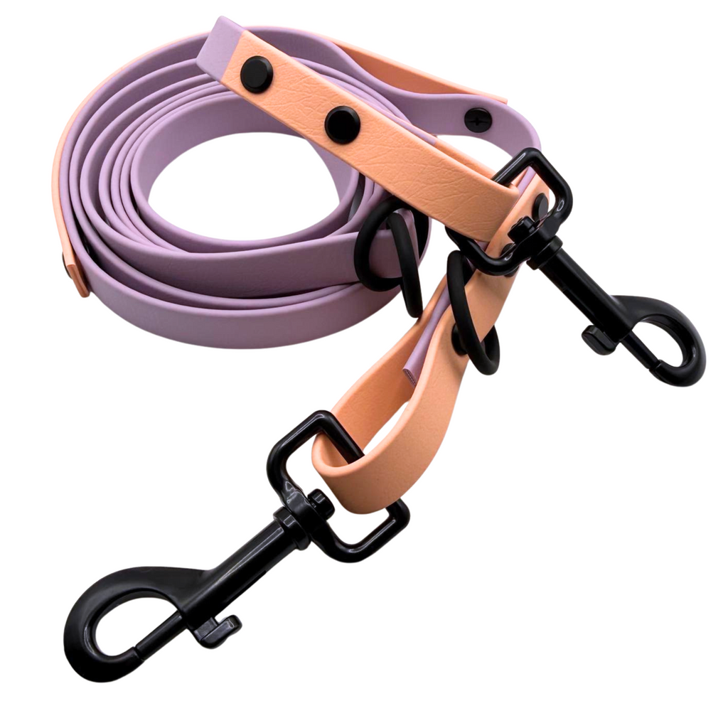 4-in-1 Biothane Leine flieder/peach