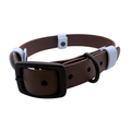 Biothane Halsband Dunkelbraun/Pastellblau