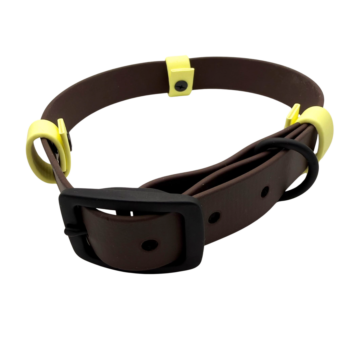 Biothane Halsband Pastellgelb/Dunkelbraun