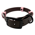 Biothane Halsband Dunkelbraun/Rose