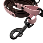 4-in-1 Biothane Leine Dunkelbraun/Rose