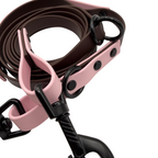 4-in-1 Biothane Leine Dunkelbraun/Rose