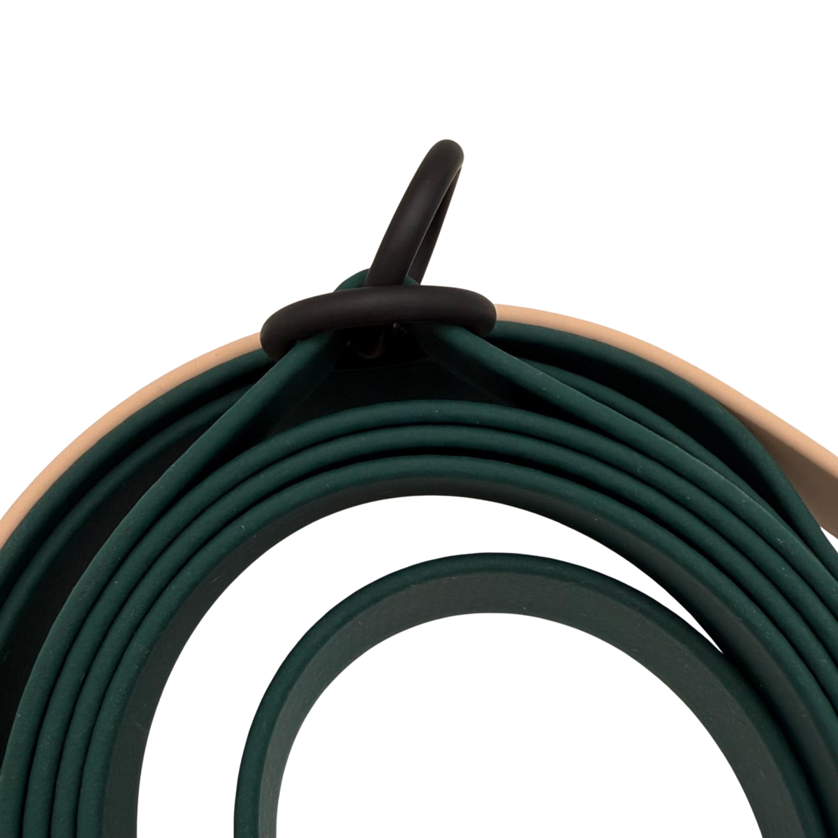 4-in-1 Biothane Leine Dunkelgrün/Powdertan