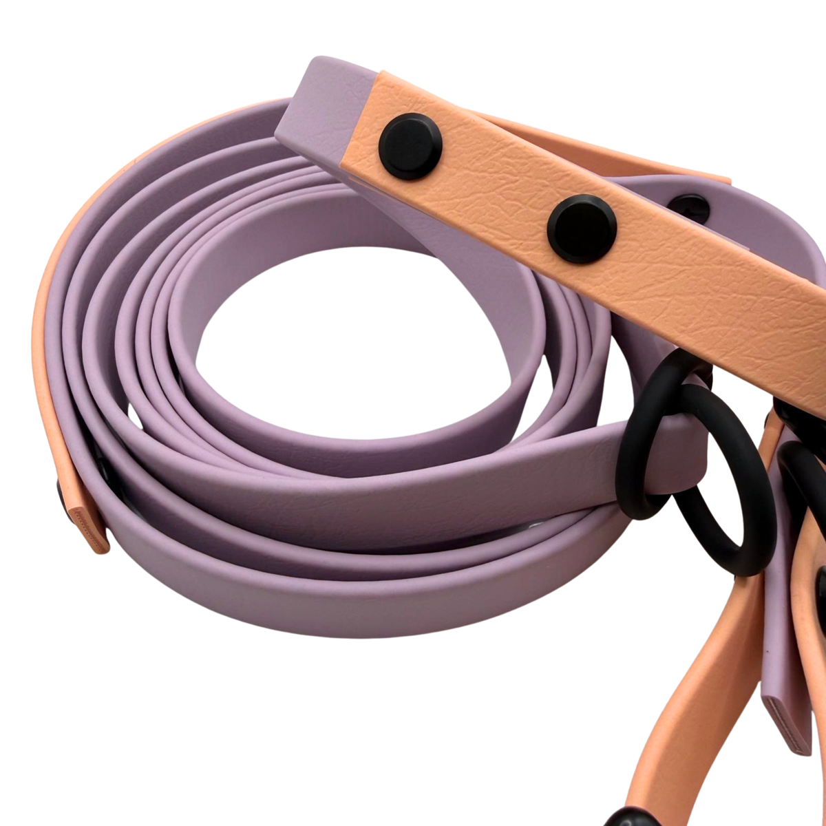 4-in-1 Biothane Leine flieder/peach