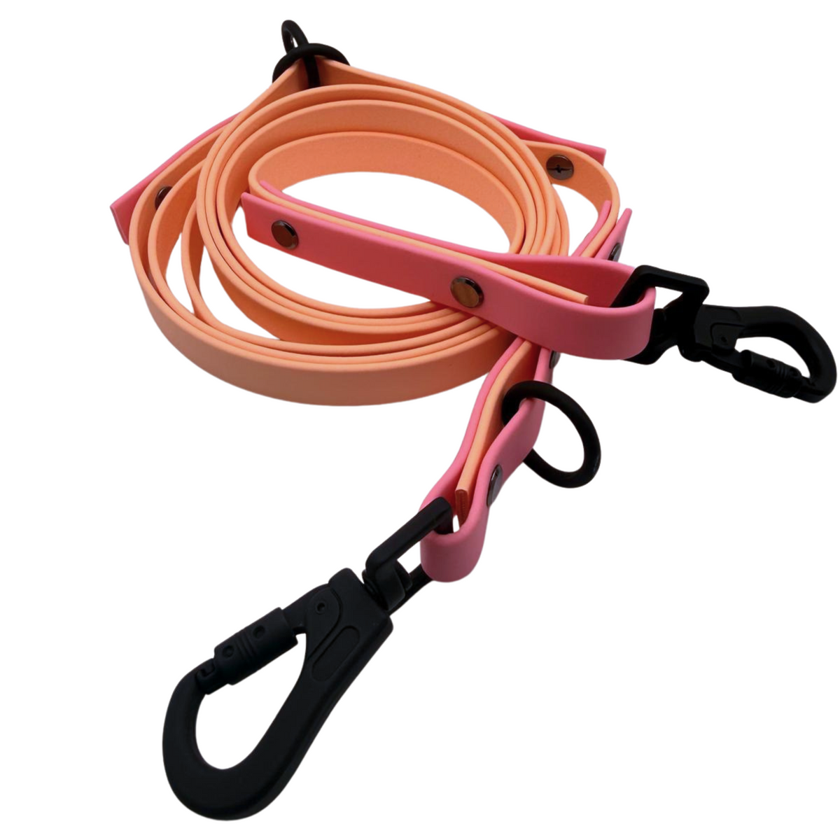 4-in-1 Biothane Leine Pastellpeach/Pastellpink