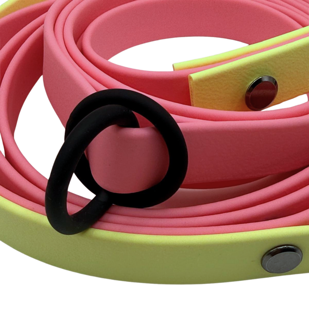 4-in-1 Biothane Leine Pastellpink/Pastellgelb