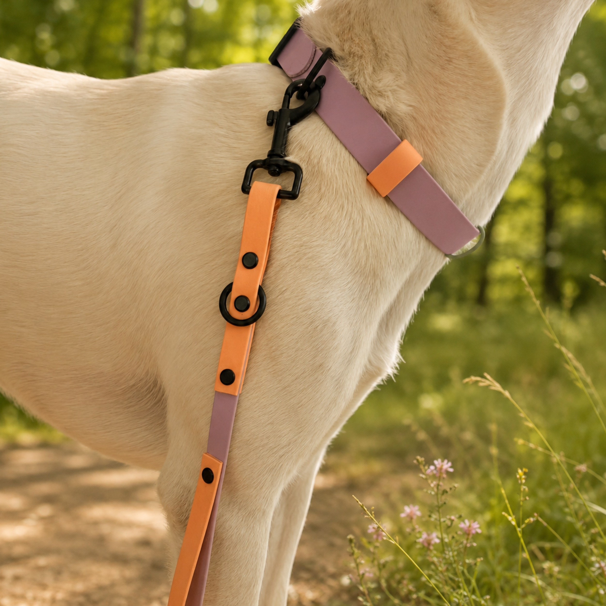 Biothane Halsband Flieder/Peach