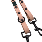 4-in-1 Biothane Leine Dunkelgrün/Powdertan