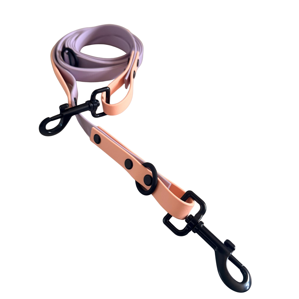 4-in-1 Biothane Leine flieder/peach